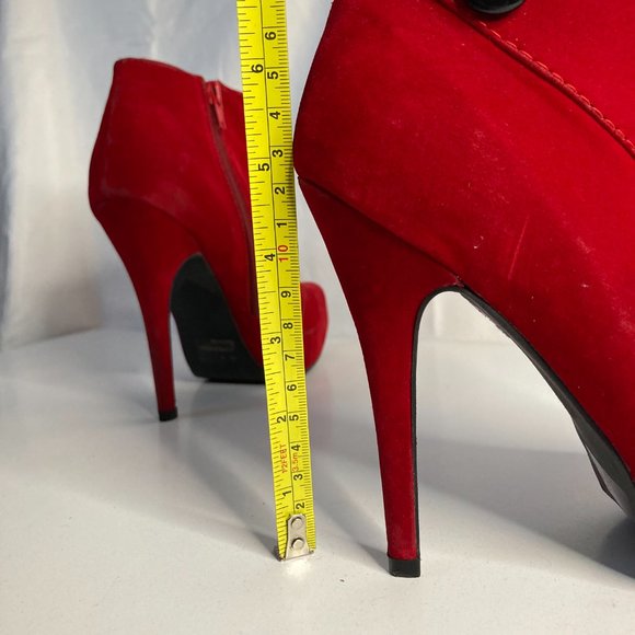 Stunning Charlotte Russe High Heel Platform Ankle Boots Size 6 Red - Picture 9 of 11